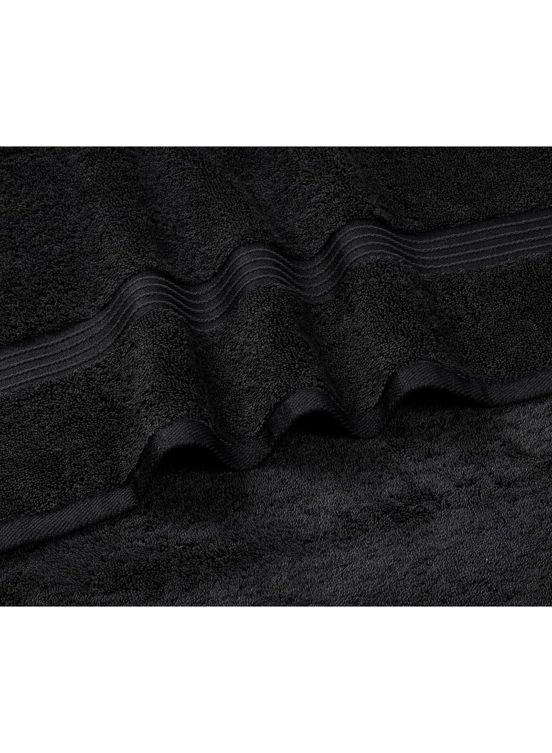 Amber Home Bath Towel Set (4 Pack, 70 X 140 cm) - 600 GSM 100% Combed Cotton Quick Drying Highly Absorbent Thick Bathroom Towels - Soft Hotel Quality for Bath and Spa, Black - Image 3
