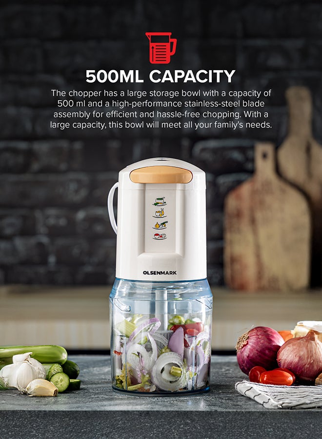 أولسنمارك قطاعة كهربائية متعددة الوظائف 500 ml 500 W OMC2246 أبيض/ شفاف - Image 5