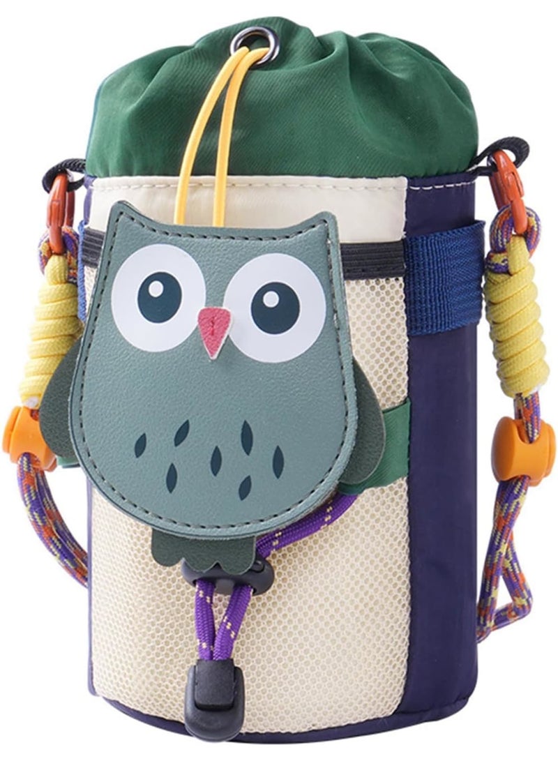 Zikra Cartoon Bike Water Bottle Holder, Mountain Bike Crossbar Front Bag, Bike Bag Waist Shoulder Bag with Extended Shoulder Strap, Drawstring Feed Bag for Mountain Bike, e-Bike, Wheelchair Scooter - Image 1