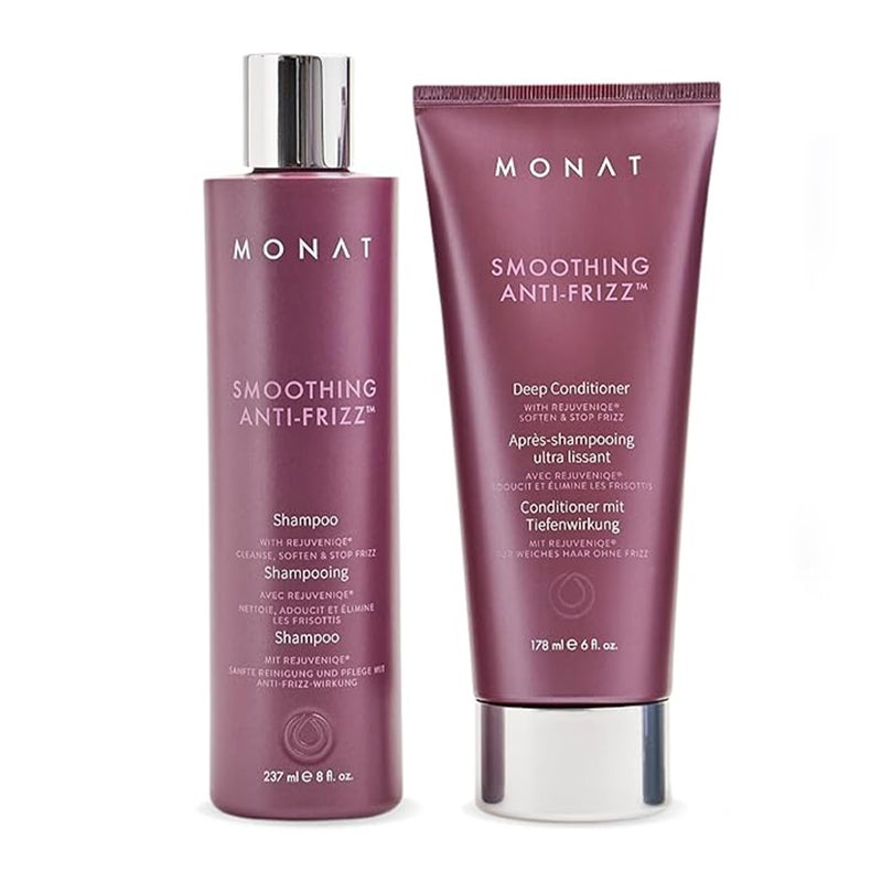 MONAT Smoothing Anti-Frizz Set - Natural Frizz Ease Shampoo & Frizz Dismiss Conditioner for Lightweight Frizz Control and Smooth, Shiny Hair - Image 1