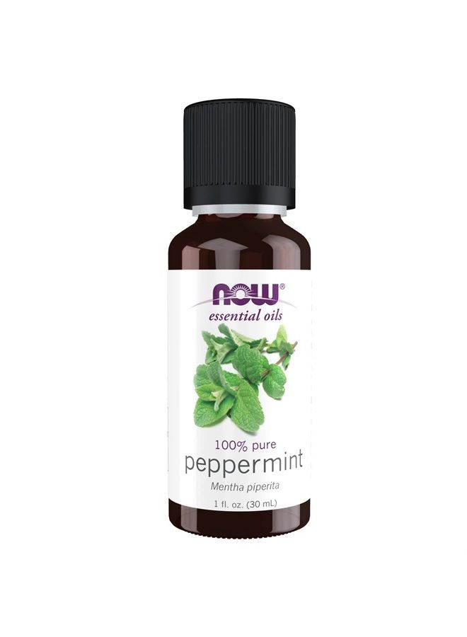now Essential Oils, Peppermint Oil, Invigorating Aromatherapy Scent, Steam Distilled, 100% Pure, Vegan, Child Resistant Cap, 1-Ounce  - Image 1