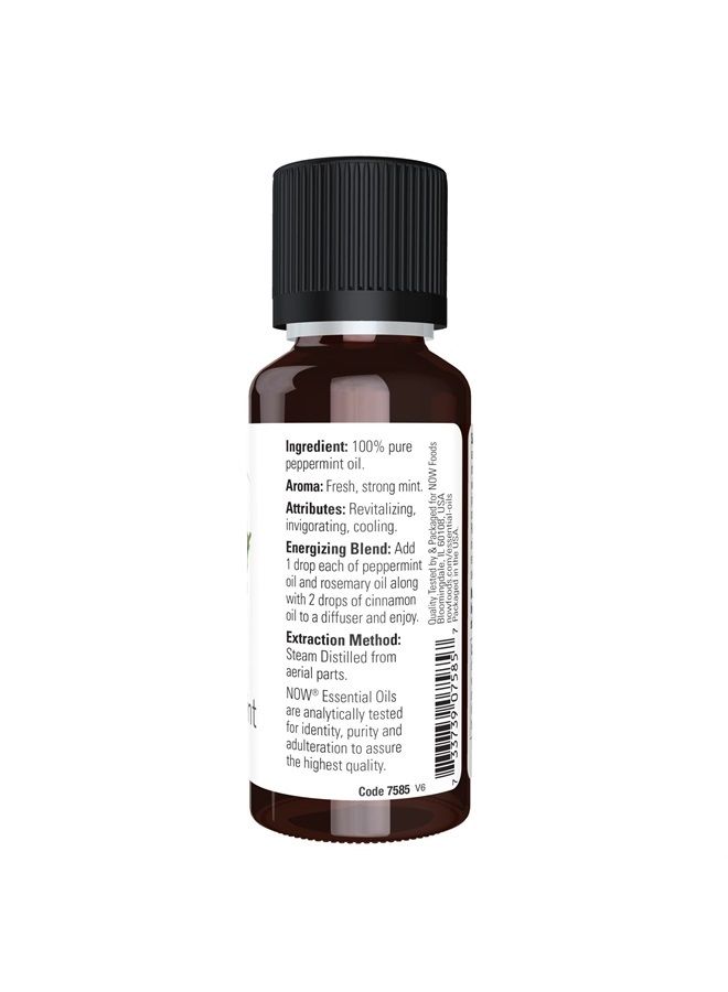 now Essential Oils, Peppermint Oil, Invigorating Aromatherapy Scent, Steam Distilled, 100% Pure, Vegan, Child Resistant Cap, 1-Ounce  - Image 2