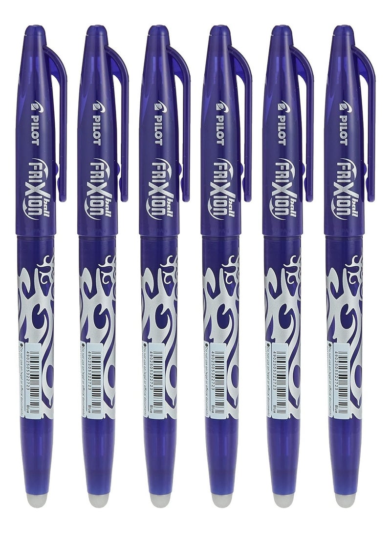 بايلوت أقلام جل قابلة للمسح من بايلوت فريكسيون حبر أزرق ذو نقاط دقيقة 0.7 ملم عبوة من 6 أقلام0 - Image 1