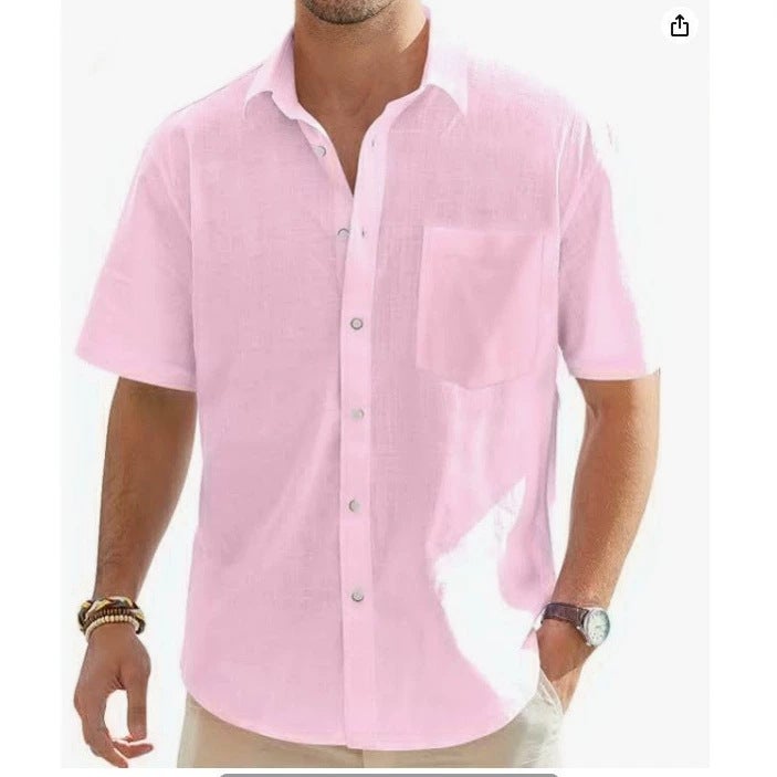 Men's Casual Button Down Short Sleeve Shirt 2026 - Image 2