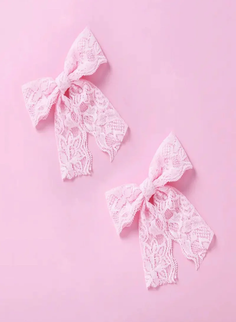 Lion Llama Lace Bow Hair Clip Set – Elegant Hair Accessories for Women & Girls | Stylish Lace Barrettes for All Hair Types & Hairstyles