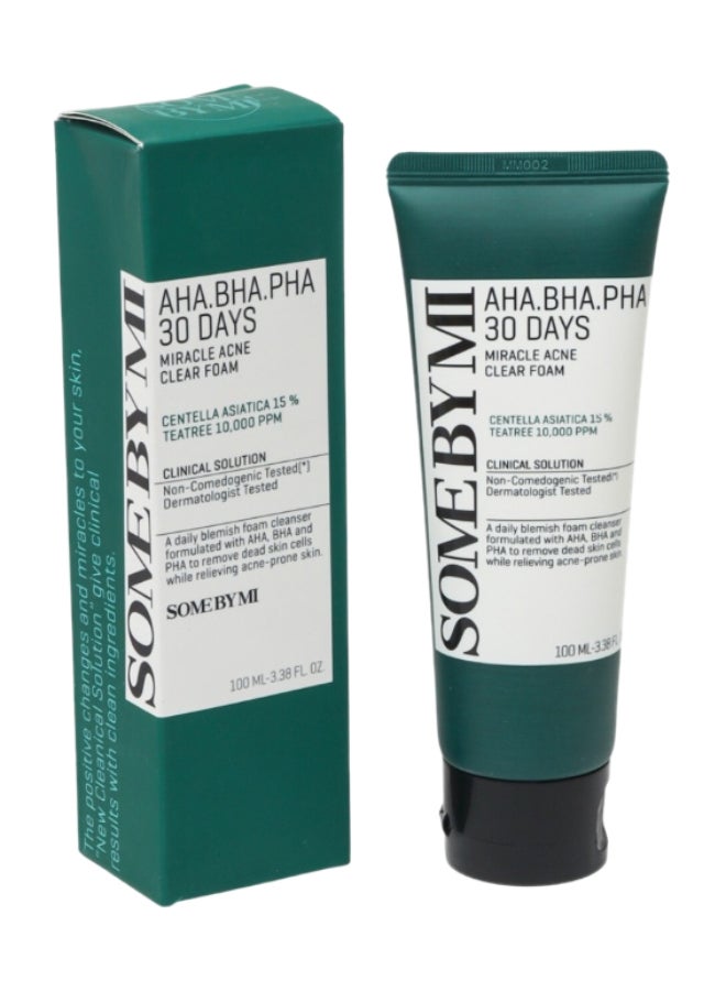 Some by Mi Aha Bha Pha 30 Days Miracle Acne Clear Foam, 100Ml Clear 100ml - Image 1