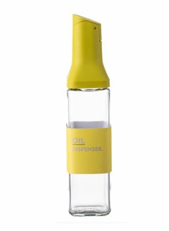 Gerenic Kitchen Cooking Olive Oil Dispenser Bottle, Auto Flip Glass Vinegar Cruet Set, Leak proof Condiment Storage Container with Non-Drip Spout & Non-Slip Bottom – 17 oz / 500ML  (Yellow Automatic Cap)  - Image 3