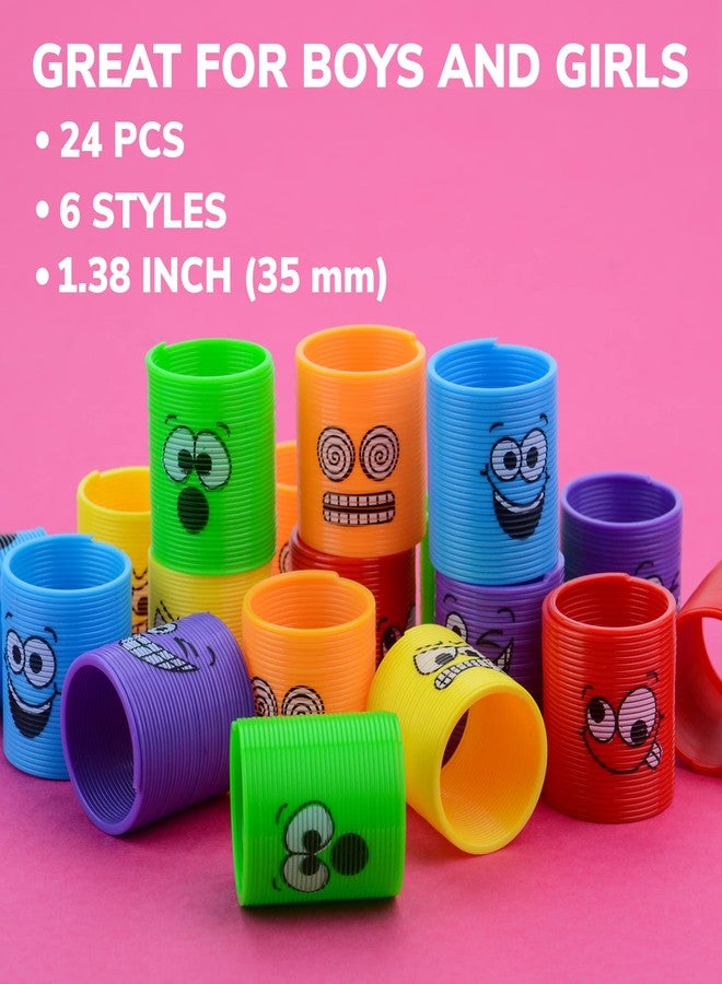 Entervending Coil Spring Party Favors for Kids - Coil Springs with Smily Faces Bulk Toys 1.38 Inch - Classroom Prizes Party Favors for Kids 24 Pcs - Image 2