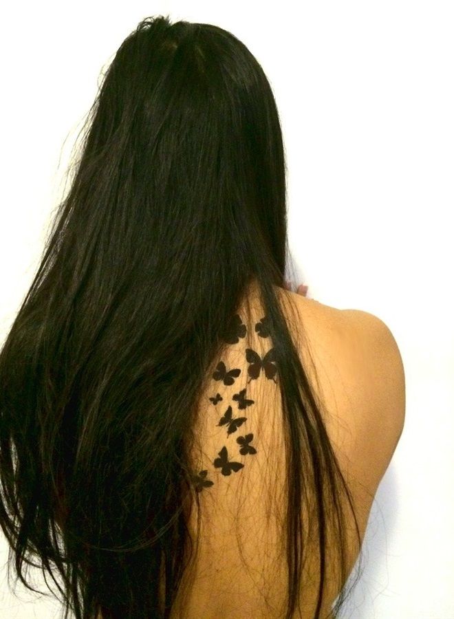 PremiumTT temporary tattoos Premium Dragonfly & Butterfly Black Silhouette Tattoo Tattoos - Image 4