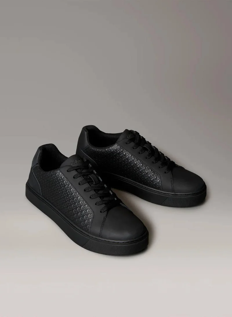 Calvin Klein Jeans Rubberised Leather Emblem Logo Trainers