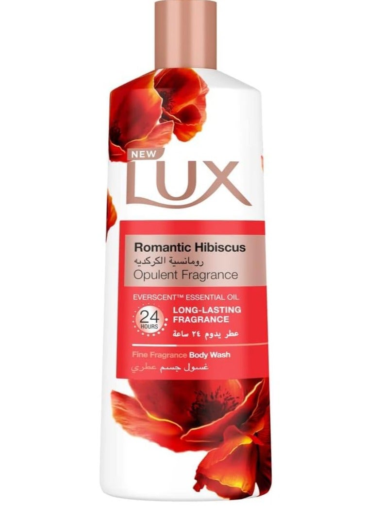 جل استحمام معطر برائحة الكركديه الرومانسية يدوم لمدة 24 ساعة، 500 مل من لوكس