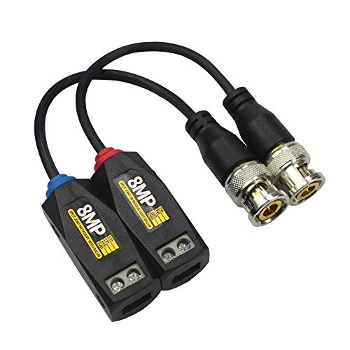 EVERSECU 5 Pairs 8MP/4K Passive HD BNC Video Balun Transceiver Transmitter Via UTP RJ45 Cable AHD/TVI/CVI/CVBS Cable Connectors for 720P/960P/1080P/3MP/5MP/8MP CCTV Security Cameras - Image 2