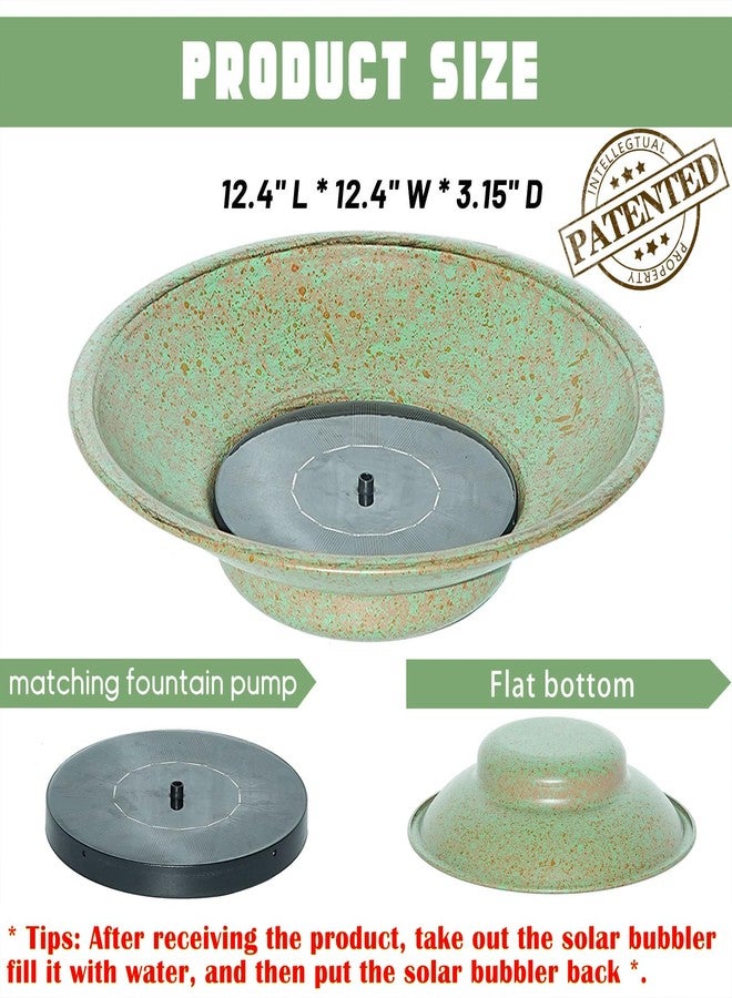 HOUYANG Solar Fountain Bird Bath, Metal Bird Bath Bubbler, Outdoor Bird Bath Bowl, for Outdoors Garden Patio Decor. - Image 3