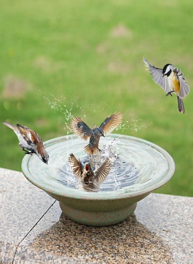 HOUYANG Solar Fountain Bird Bath, Metal Bird Bath Bubbler, Outdoor Bird Bath Bowl, for Outdoors Garden Patio Decor. - Image 2