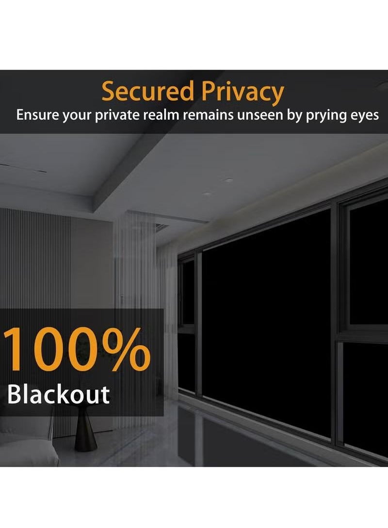 XiuWoo Blind Screen for Windows Blackout, Blackout Curtains with Strong Hook and Loop Tapes, Travel Blackout Curtains for Baby, Blackout Window Cover for Home, Office, Nursery, Travel, 145 x 400cm, Black - Image 4