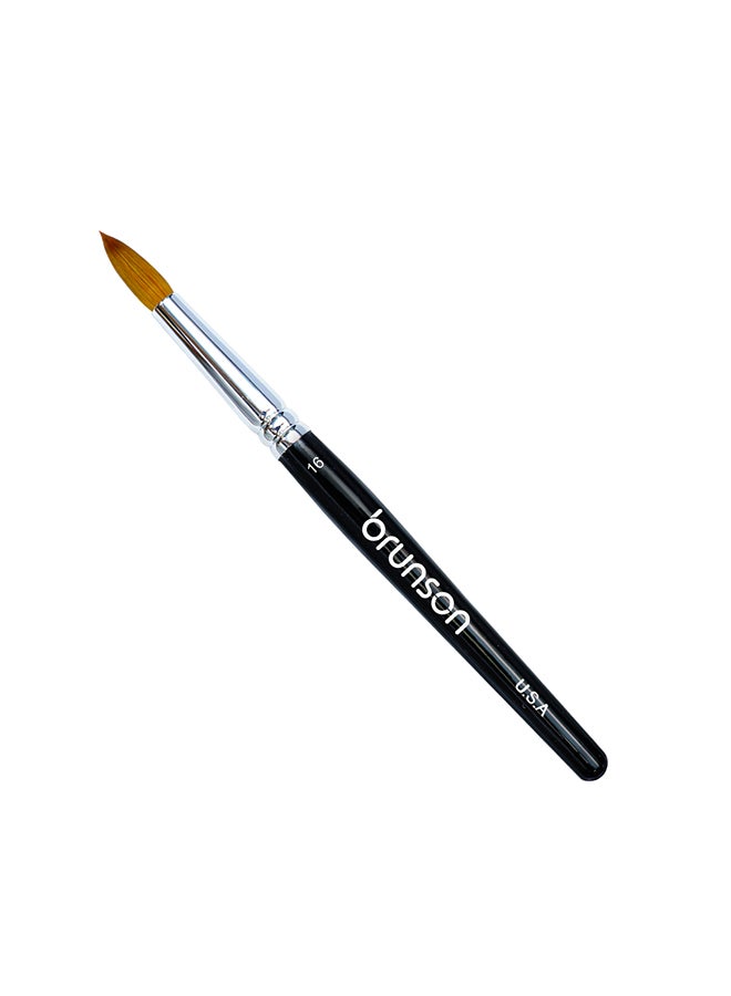 brunson Acrylic Nail Brush 1pc Pure Sable Hair Professional Nail Art Painting Brush for Manicure Pedicure Kolinsky Brush for Acrylic Application Nail Extensions and 3D Nail Carving Size 16 - Image 1
