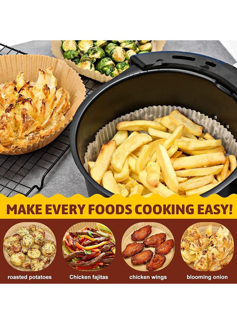 100 Air Fryer Disposable Paper Liner , Cooking Paper for Air Fryer, Non-Stick Air Fryer Liners, Baking Paper for Air Fryer Oil-proof, Food Grade Parchment for Baking Roasting Microwave Air fryer paper liners KSA  Disposable baking paper  Air fryer parchment paper Round paper liners for fryer  Non-stick air fryer sheets  Baking liners for oven and fryer  Fryer accessories KSA  Oil-proof fryer paper  Heat-resistant disposable liners parchment paper for air fryer - Image 4