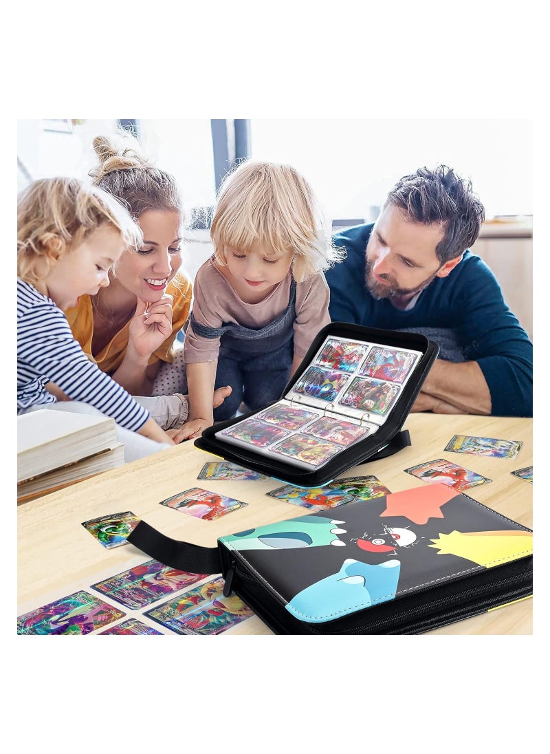 RATSAW - Trading Card Binder With Sleeves 400 Pockets PU Pokemon Cover Cards Holder Album Waterproof Folder For Cards Sleeves With Zipper And Handle Card Album Book Gift For Kids - Image 1