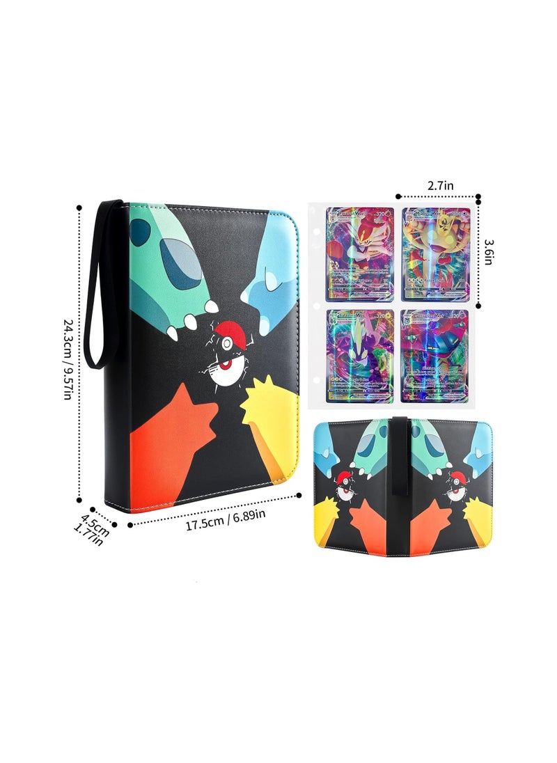RATSAW - Trading Card Binder With Sleeves 400 Pockets PU Pokemon Cover Cards Holder Album Waterproof Folder For Cards Sleeves With Zipper And Handle Card Album Book Gift For Kids - Image 1