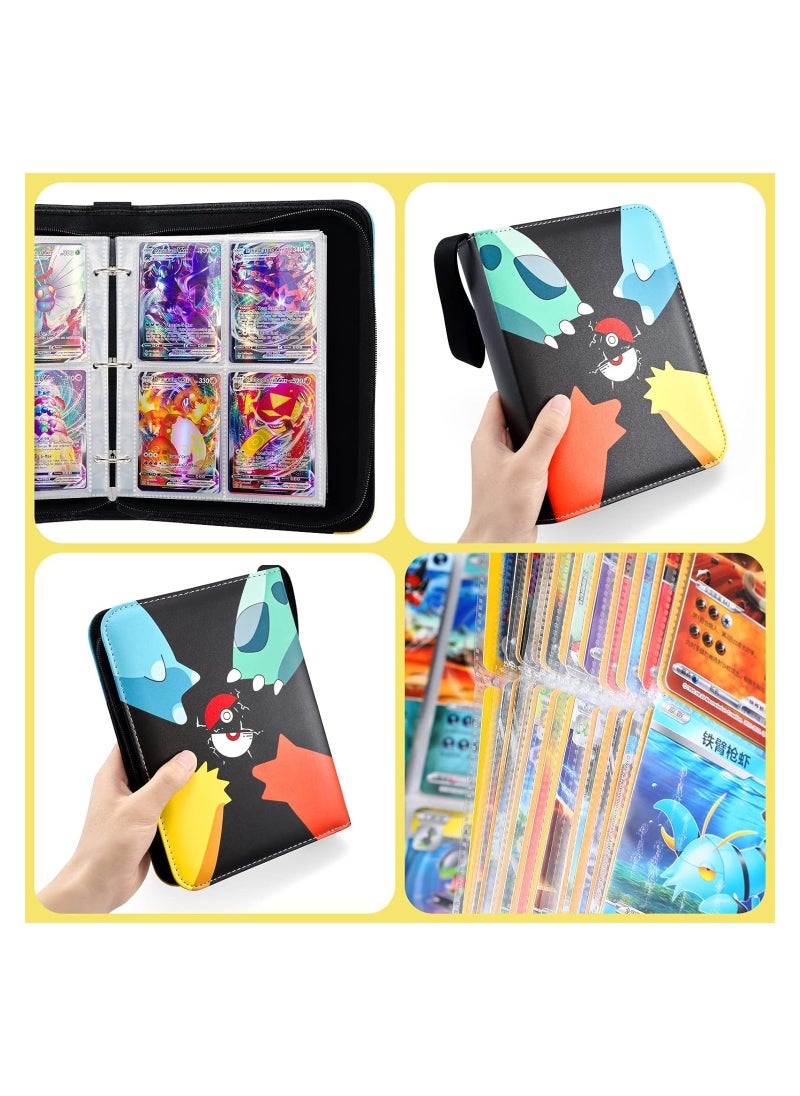 RATSAW - Trading Card Binder With Sleeves 400 Pockets PU Pokemon Cover Cards Holder Album Waterproof Folder For Cards Sleeves With Zipper And Handle Card Album Book Gift For Kids - Image 1