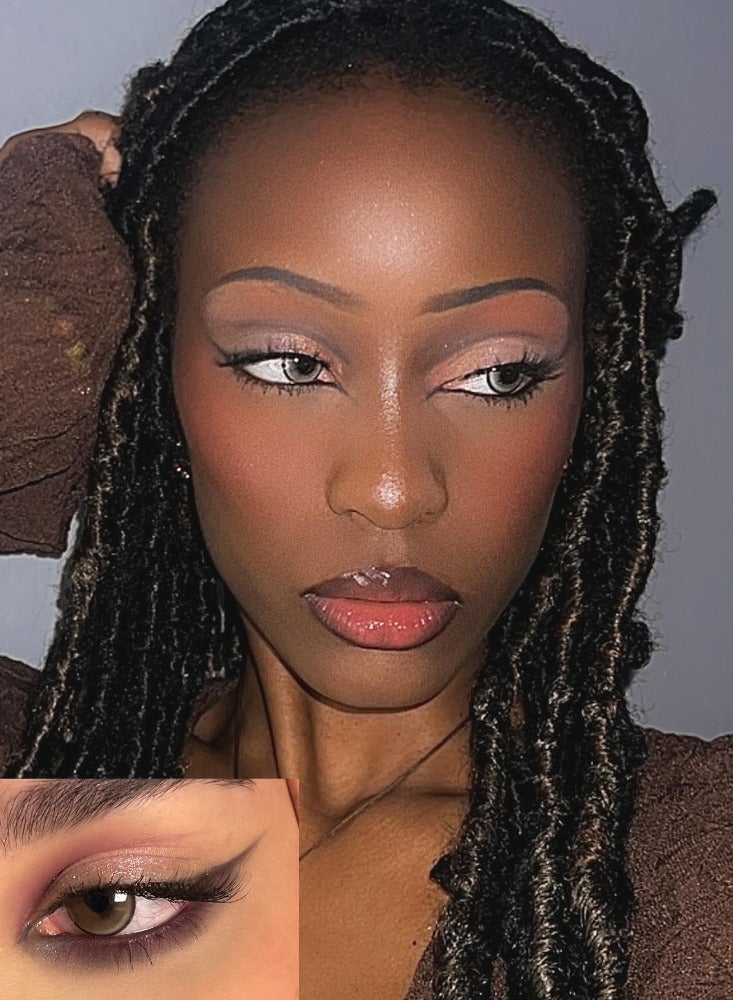 UYAAI Brown Yearly Colored Contact Lenses, Unisex Cosmetic Contact Lenses, Natural Fashion Lenses, 42% Soft Lenses - Image 1