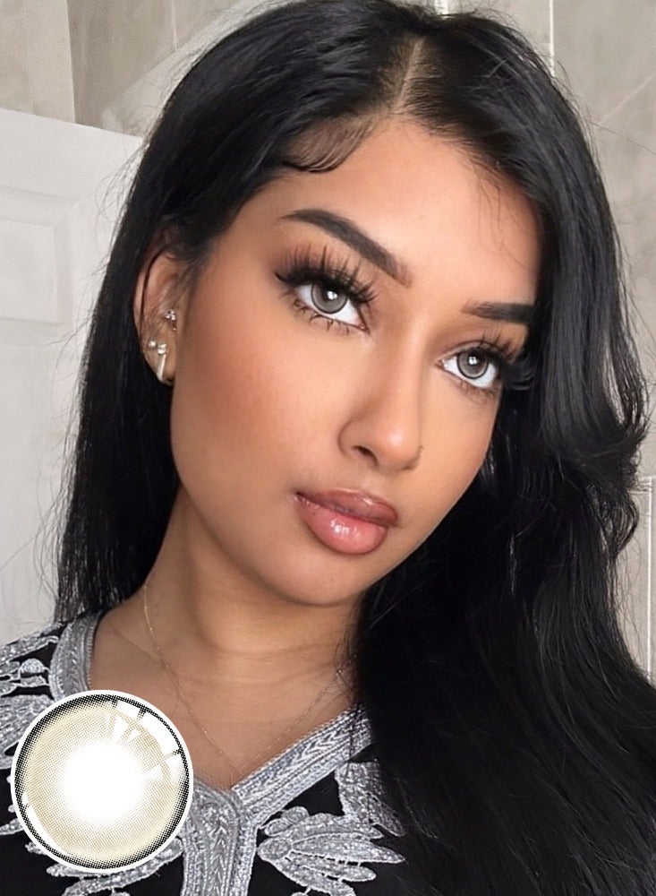 UYAAI Brown Yearly Colored Contact Lenses, Unisex Cosmetic Contact Lenses, Natural Fashion Lenses, 42% Soft Lenses - Image 2