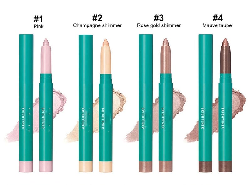 ProCover 4Pcs Eyeshadow Stick, Eye shadow Brightener Stick Glitter Highlighter Makeup Eye Liner, Shimmer Creamy Long Lasting Eye Makeup(4 colors - Image 2