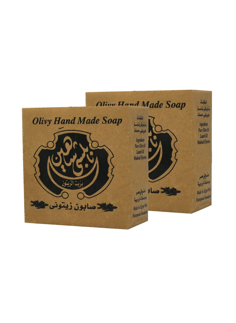 bonballoon 2 Bar Nabulsi Nablus Green Olive Oil  Laurel Soap Glycerin Cold Pressed Natural Pure Egyptian Traditional Handmade All Skin Face Body Hair Types Vegan 