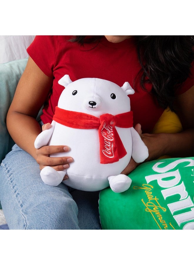 Coca-Cola 9" Polar Bear Snowball Plushies, Soft, Squishy Stuffed Animal, Great Gift for Boy, Girl, Kids & Toddlers for Christmas & Birthdays, Cuddle Pillow, Dorm Bed Décor - Image 2