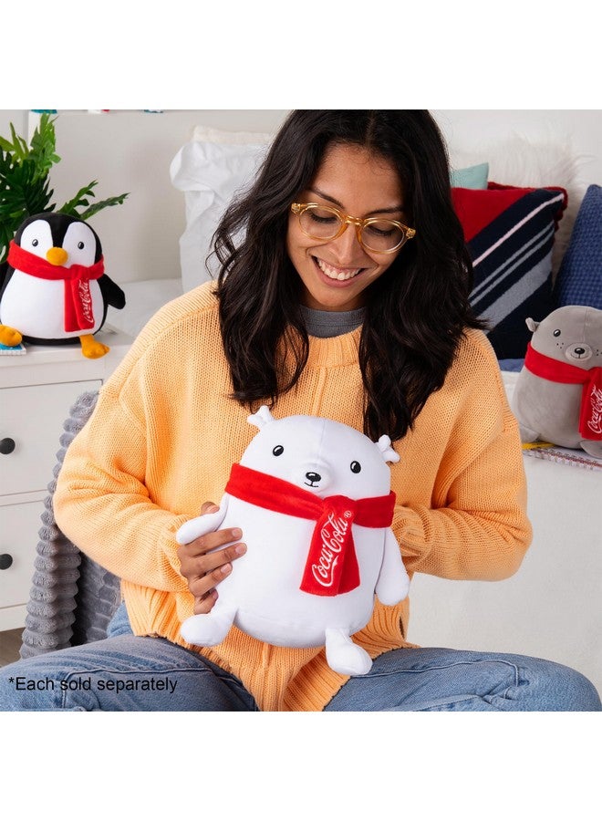 Coca-Cola 9" Polar Bear Snowball Plushies, Soft, Squishy Stuffed Animal, Great Gift for Boy, Girl, Kids & Toddlers for Christmas & Birthdays, Cuddle Pillow, Dorm Bed Décor - Image 3