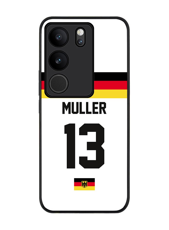 Stylizedd Rugged Black Edge case for Vivo V29 / Vivo V29 Pro / Vivo S17,Slim fit Flexible Cover - Football Team - Germany, Player Name - Muller - Image 1