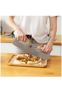 14" Pizza Cutter,Pizza Cutter Rocker with Wooden Handles & Protective Cover ,Dishwasher Safe , Sharp Stainless Steel Pizza Slicer Wheel , Big Pizza Knife Cutters for Kitchen Tool , Scimitar - pzsku/Z0DA5C6FC2F09401225C6Z/45/_/1723446272/7a890d4d-f177-47e2-a5ec-d821d3521b4a