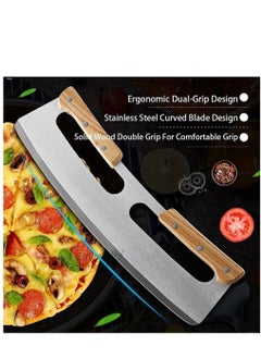 14" Pizza Cutter,Pizza Cutter Rocker with Wooden Handles & Protective Cover ,Dishwasher Safe , Sharp Stainless Steel Pizza Slicer Wheel , Big Pizza Knife Cutters for Kitchen Tool , Scimitar - pzsku/Z0DA5C6FC2F09401225C6Z/45/_/1723446279/1e2f601d-ec47-49d2-8593-1507fe4677cf