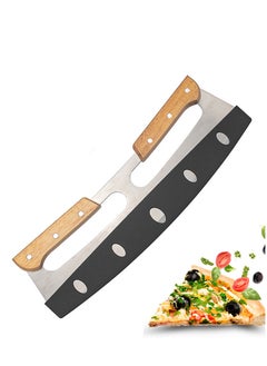 14" Pizza Cutter,Pizza Cutter Rocker with Wooden Handles & Protective Cover ,Dishwasher Safe , Sharp Stainless Steel Pizza Slicer Wheel , Big Pizza Knife Cutters for Kitchen Tool , Scimitar - pzsku/Z0DA5C6FC2F09401225C6Z/45/_/1723446468/c2c328aa-906d-4ff9-83ba-e9bd358b38c1