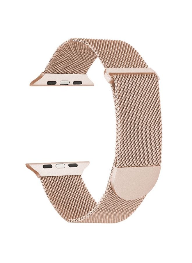Generic - Replacement Strap For Apple Watch SE 2022 44mm Milanese Metal Magnetic Watch Band Retro Gold - Image 1