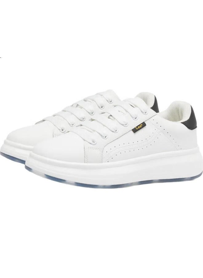 LEE Men'S Fashion Casual Board Shoes White Shoes All-Match Breathable Thick Bottom Low-Top Sports Casual Shoes Black Size 42 - Image 2