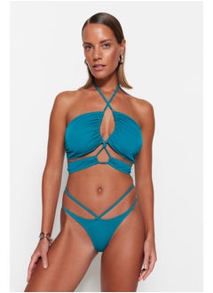 trendyol Petrol Ribbed High Leg Bikini Bottom TBESS22BA0289  - Image 2