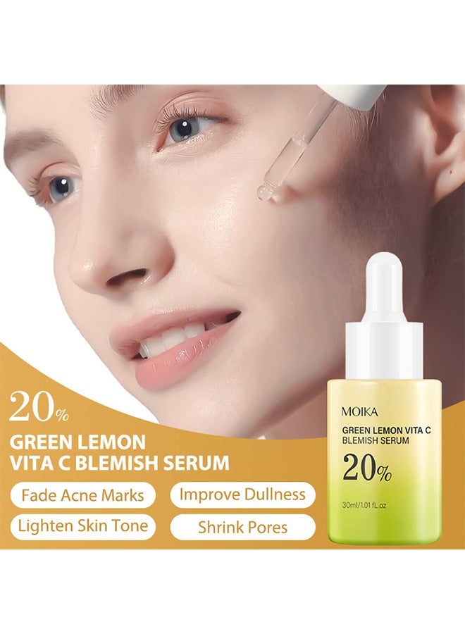 MOIKA Green Lemon Vita C Blemish Serum,Hydrating and Firmming,Reduce Wrinkles,SkinTightening Smooths Skin,For All Skin Types,Vegan (30ml) - Image 3