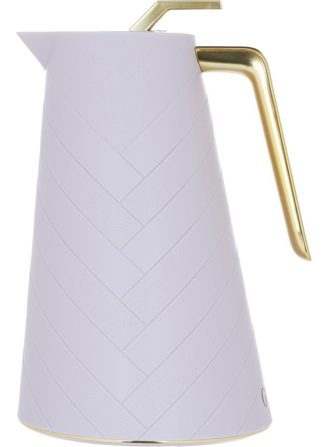 جلوري ترمس زجاجي سعة 1.5 لتر جسم بلاستيكي بنفسجي فاتح - Image 2