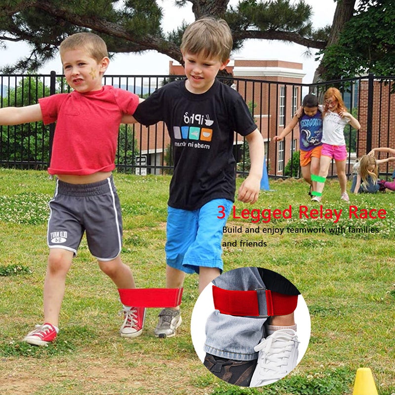 Alytree 28PCS Potato Sack Race Bags, Egg and Spoon Race, Carnival Games 3-Legged Relay Race Bands, Outdoor Games for Kids and Adults (with Game Prizes & Whistles), Outside Yard Lawn Birthday Party Games - Image 5