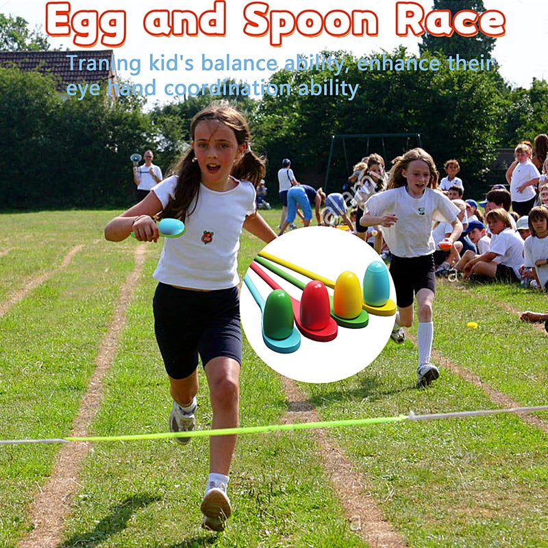 Alytree 28PCS Potato Sack Race Bags, Egg and Spoon Race, Carnival Games 3-Legged Relay Race Bands, Outdoor Games for Kids and Adults (with Game Prizes & Whistles), Outside Yard Lawn Birthday Party Games - Image 4