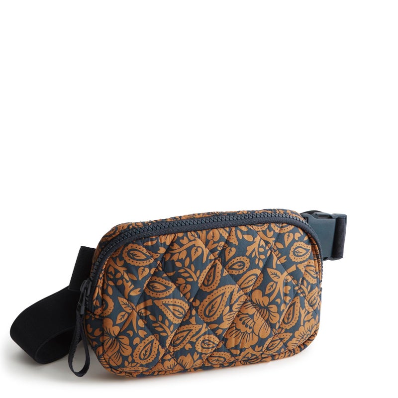 Vera Bradley Women's Featherweight Woodward Small Belt Bag, Lotus Montage Roasted Pecan, One Size