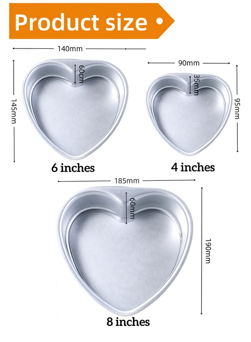 Heart-shaped cake pan 4 inches / 6 inches / 8 inches stainless steel heart-shaped cake mold cheesecake mold Valentine's Day wedding convenient baking tools - Image 2
