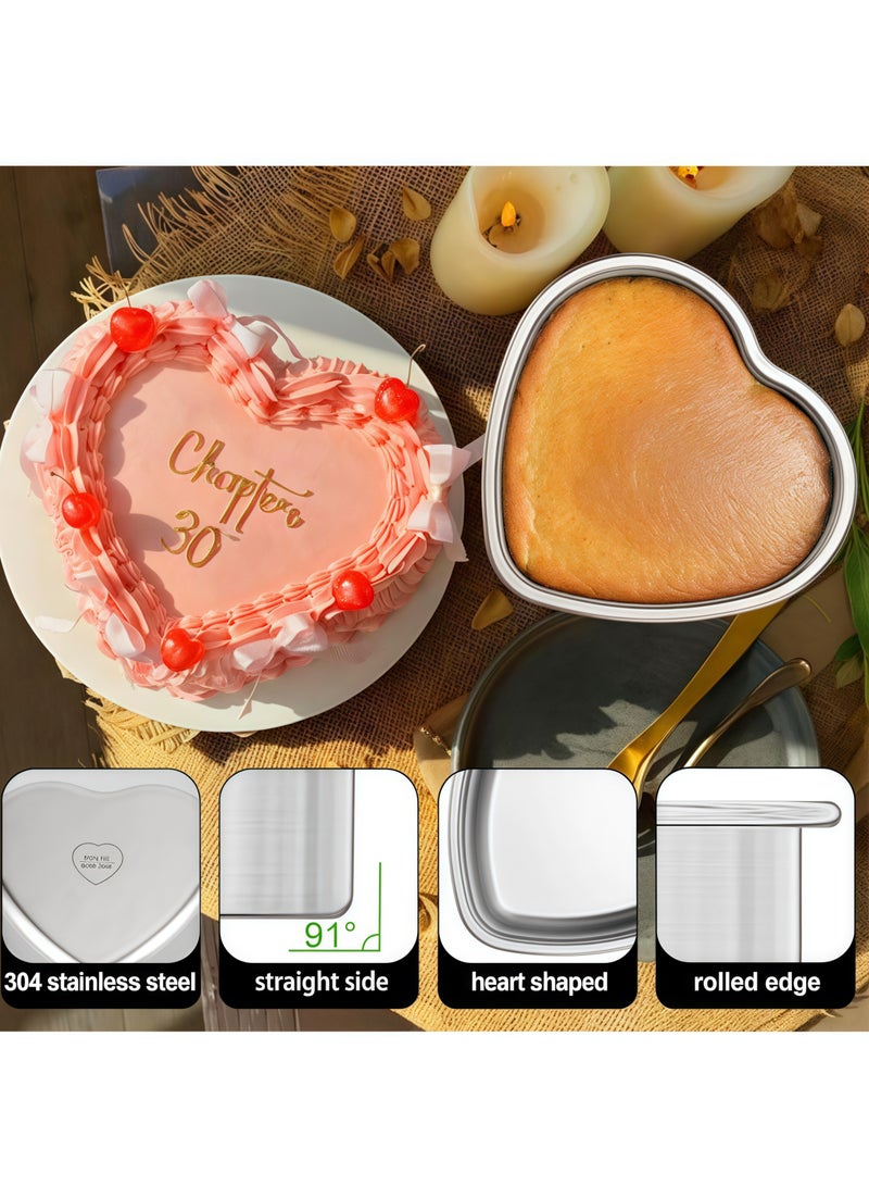 Heart-shaped cake pan 4 inches / 6 inches / 8 inches stainless steel heart-shaped cake mold cheesecake mold Valentine's Day wedding convenient baking tools - Image 4
