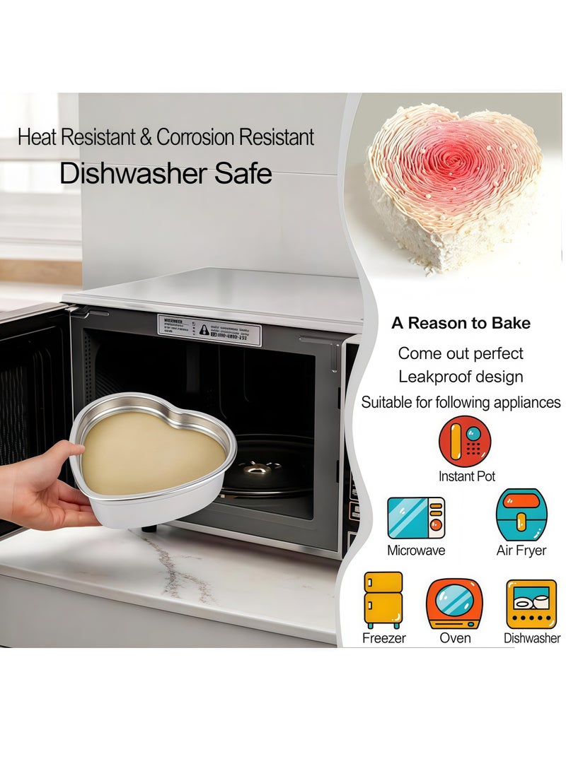 Heart-shaped cake pan 4 inches / 6 inches / 8 inches stainless steel heart-shaped cake mold cheesecake mold Valentine's Day wedding convenient baking tools - Image 5