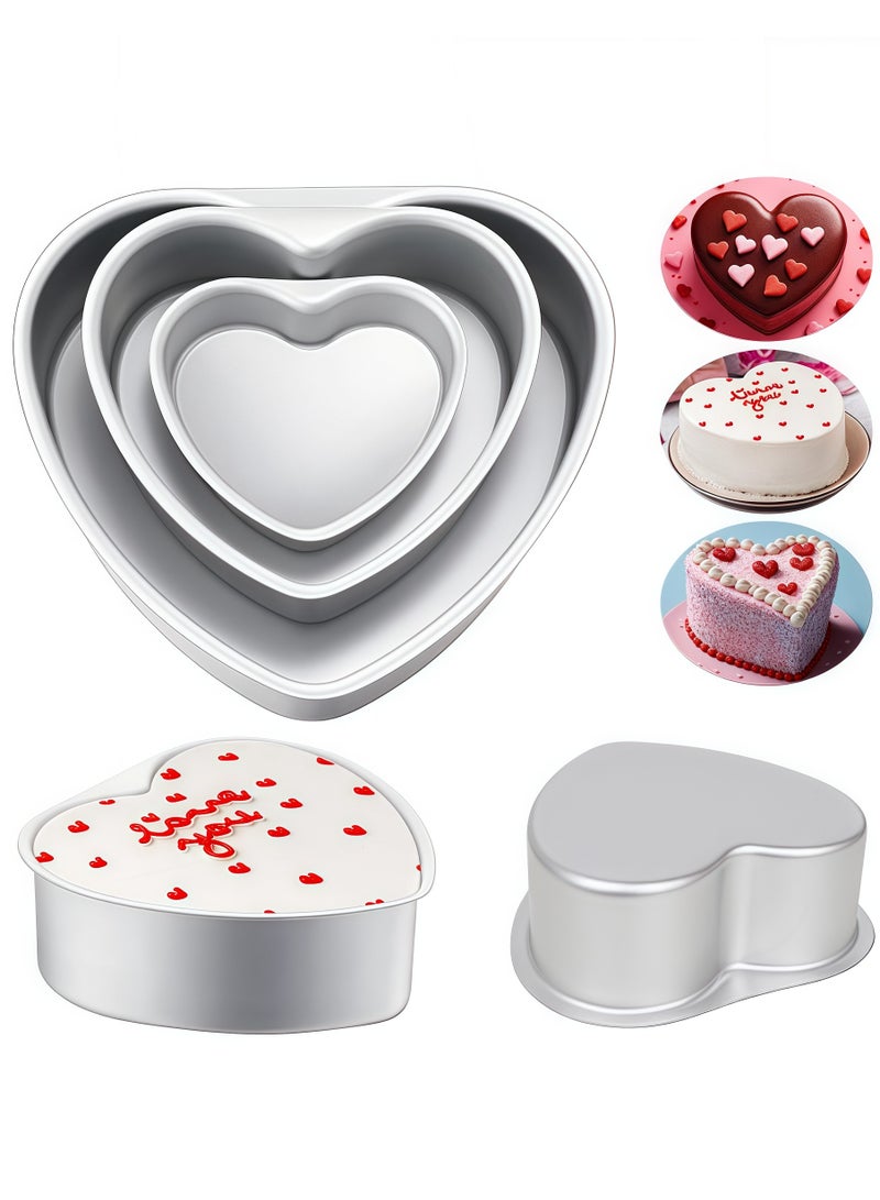 Heart-shaped cake pan 4 inches / 6 inches / 8 inches stainless steel heart-shaped cake mold cheesecake mold Valentine's Day wedding convenient baking tools - Image 1