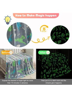 FASHION HOME Kids Glow in The Dark Blanket Soft Throw All Seasons for Couch Sofa Bed 150 x 120cm  - Image 3