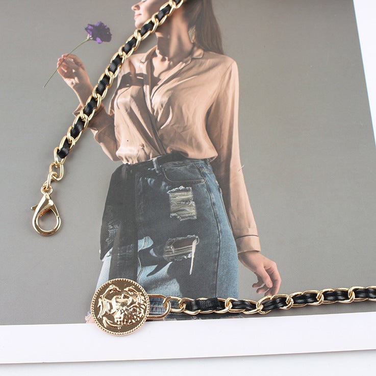 New Fashion All-Match Simple Arc De Triomphe Rhombic Mini Waist Bag Leather Hook Waist Chain Chest Bag Letter D - Image 5
