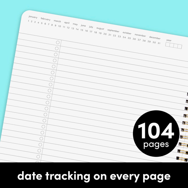 PAPERAGE Undated Daily Planner & To Do List Notepad (Black), 8.5 in x 11 in, Spiral Bound Planner Notebook for Work, School or Home, 104 Lined Pages With Date Tracker for Plans & Notes - Image 4