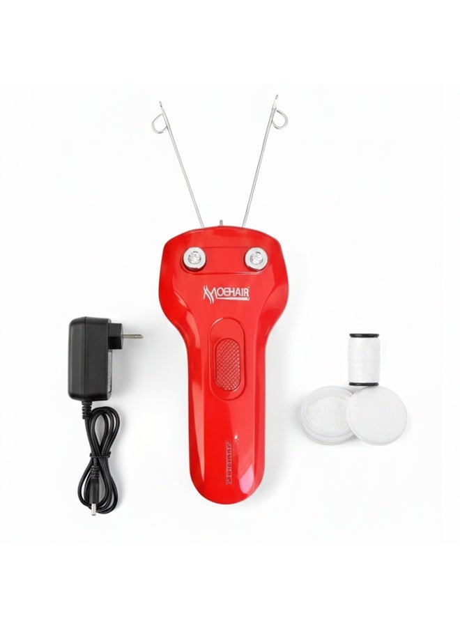 موهير جهاز إزالة شعر الوجه والجسم للنساء MO-9053، مصمم ليمنحك بشرة ناعمة ونظيفة في دقائق، باستخدام تقنية خيوط آمنة ودقيقة تناسب جميع أنواع البشرة، مزود بمحرك قوي يعمل بالكهرباء، ويأتي مع خيط احتياطي ومحول طاقة، مثالي للاستخدام المنزلي - Image 2